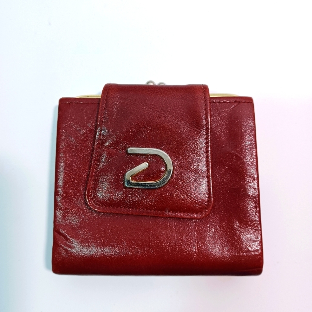 Vintage  Buxton Women BiFold Wallet, Deep Red/Brown